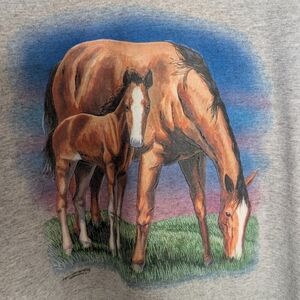 Vintage Horse Graphic T-Shirt Men Large